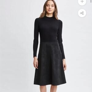 NWT T-TAHARI VEGAN SUEDE KNIT DRESS